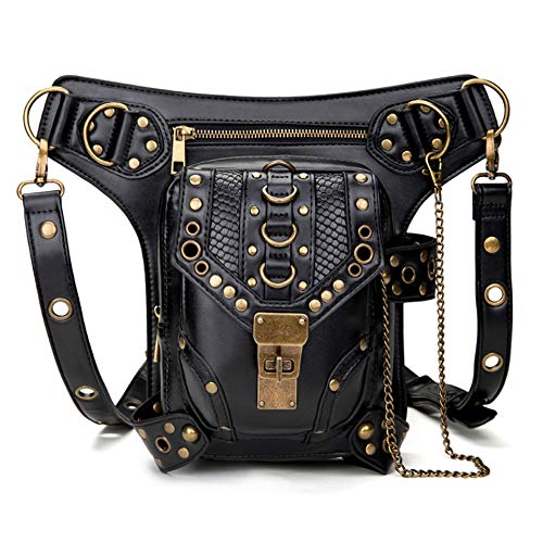 Rullar Halloween Steampunk Hüfttaschen Schultertasche Sport Militär Tactical Beintasche Reisen Klettern Taille Packs Wanderrucksäcke Tasche für Damen Herren Waist Bag Schwarz