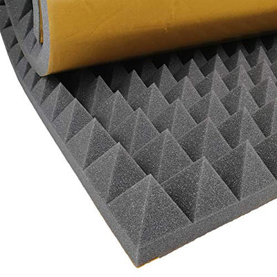 Akustikschaumstoff Selbstklebend Pyramiden Matte 100x200 x 6 cm von GMP Tech beauty of sound - Dämmung Schaumstoff zum gaming zimmer - Schallschutz wand im musikstudio - Acoustic foam - Echo absorber