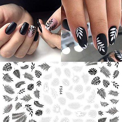 Nagelsticker, Blumen Nagel Aufkleber, Nagelaufkleber Selbstklebend, 3D Weiße Nägel Zum Aufkleben Nagel Zubehör Nageldesign DIY Nagel Dekoration für Frauen Mädchen (6Blatt)