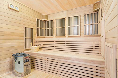 XXXL Luxus Infrarotsauna + Infrarotkabine Kombi SET Sauna inkl. Saunaofen 6 Personen Modell 2022