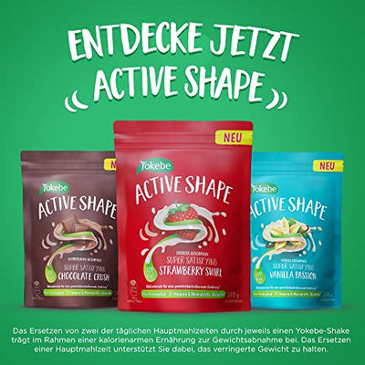 Yokebe ACTIVE SHAPE Strawberry Swirl - Mahlzeitersatz für eine gewichtskontrollierende Ernährung - Diät-Drink mit hohem Proteingehalt und Erdbeer-Geschmack - 250 g = 10 Portionen