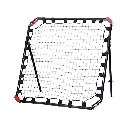 Net Playz - Fußball Kickback Rebounder Tor Stahl Rückprallwand einstellbar mobil faltbar für Indoor und Outdoor im Garten 120x120 cm