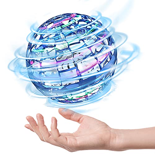 FLYNOVA Hover Ball Mini Drohne - Fliegender Ball Flying Ball Flying Orb Boomerang mit LED Licht Drohne für Kinder Flugzeug Spielzeug Geschenke für Jungen Mädchen Indoor Outdoor, 2021 Pro (Blau)