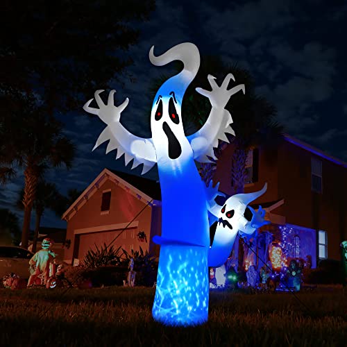 Moxled Halloween Aufblasbar Dekoration, 2,4M Halloween Terrible Geist Halloween Aufblasbare Ghosts Dekoration mit LED-Lichtern für Innen Außen Garten Party Dekoration