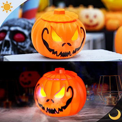 Halloween Ultraschall-Nebelmacher,Mini Nebelmaschine mit Halloween Kürbis Eimer,Vernebler für Halloween Party,Halloween Deko Kürbis mit LED Beleuchtet,Halloween Decoration für Tischdeko Garten