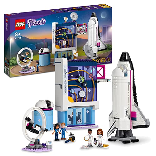 LEGO 41713 Friends Olivias Raumfahrt Akademie Weltraum-Spielzeug mit Raumschiff Space Shuttle und Astronauten-Figuren, Lernspielzeug, Geschenk zu Weihnachten