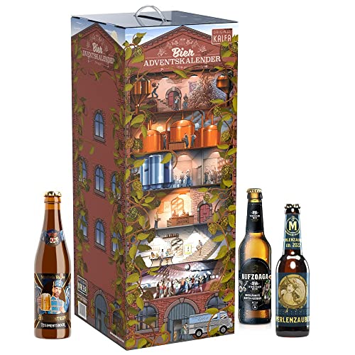 Bier-Adventskalender, Edition Brauwerk 24 deutsche Biere von Privatbrauereien, Premium Biere mit neuer Bestückung 2022, Perfektes Biergeschenk für alle Bierliebhaber, mit Anleitung zur Verkostung