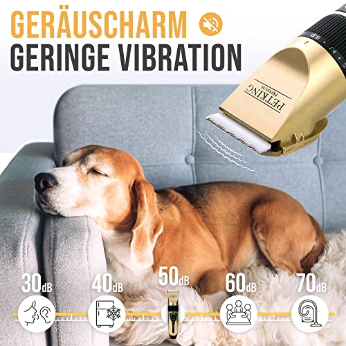 PetKing Leise Hundeschermaschine Schermaschine Hund Profi Tierhaarscheidemaschine für Hunde Haarschneidemaschine Katzen Haustier Elektrische Wiederaufladbare Schnurlosen Tierhaarschneider Dog Clippers