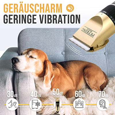 PetKing Leise Hundeschermaschine Schermaschine Hund Profi Tierhaarscheidemaschine für Hunde Haarschneidemaschine Katzen Haustier Elektrische Wiederaufladbare Schnurlosen Tierhaarschneider Dog Clippers