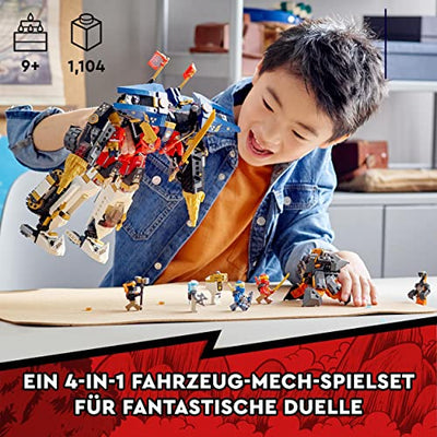 LEGO 71765 NINJAGO Ultrakombi-Ninja-Mech, 4-in-1-Spielzeug ab 9 Jahren mit Spielzeugauto, Jet und Panzer, Geschenk zu Weihnachten mit Fahrzeugen und 7 Figuren