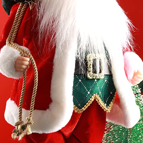 ABXMAS Weihnachtsmann Figur für Weihnachtsdeko Ornament, Santa Claus Puppe für Fenster Tisch Display Tisch 50cm, Weihnachtsmannpuppe Spielzeug Geschenk Kinder Mädchen Erwachsene