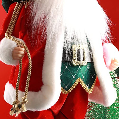 ABXMAS Weihnachtsmann Figur für Weihnachtsdeko Ornament, Santa Claus Puppe für Fenster Tisch Display Tisch 50cm, Weihnachtsmannpuppe Spielzeug Geschenk Kinder Mädchen Erwachsene