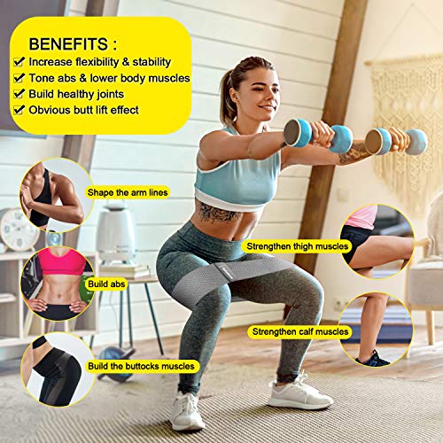 Haquno Resistance Bands, 3pcs Fitnessbänder Hip Widerstandsbänder Set mit starker Dehnbarkeit, 3 Zugkraftstärken rutschfeste Trainingsband, für Hüfte Beine Pilates Yoga Krafttraining