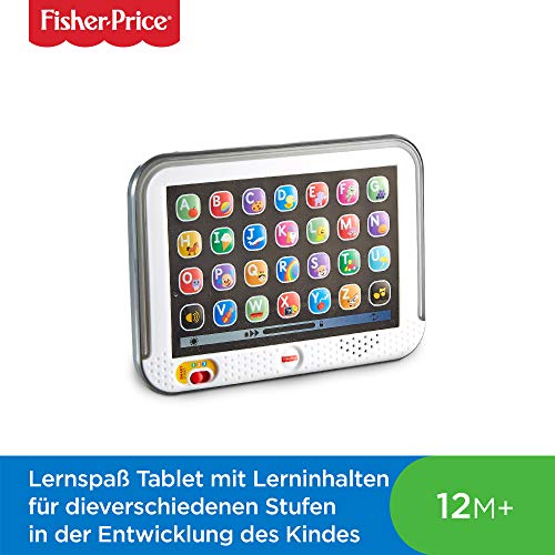 Fisher-Price CDG57 - Lernspaßtablet, mit Geräuschen, Musik und Lichtern, 3 Entwicklungsstufen, Babyspielzeug ab 12 Monaten