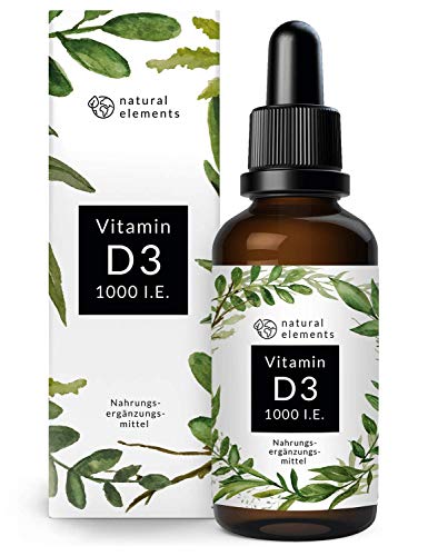 Vitamin D3-1000 I.E. pro Tropfen - 50ml (1750 Tropfen) - In MCT-Öl aus Kokos - Hochdosiert, flüssig