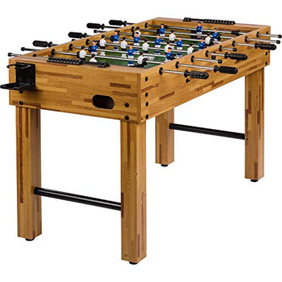 GAMES PLANET Tischfussball „Glasgow“, 5 Dekore: Holz/Schwarz/Blau/Soccer/Weiß, inkl. 2 Bälle, 2 Getränkehalter, höhenverstellbare Füße, hochgezogene Spielfeldecken, Tischkicker, Kicker, Kickertisch