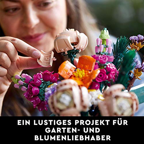 LEGO 10280 Icons Blumenstrauß, Kunstpflanzen für Erwachsene, künstliche Blumen zum Basteln, Home Deko, Zimmerdeko, Botanik-Kollektion