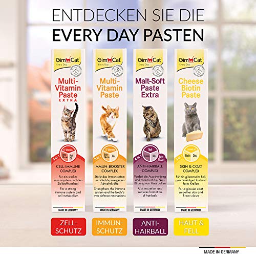 GimCat Multi-Vitamin Paste - Gesunder Katzensnack aktiviert Abwehrkräfte und stärkt das Immunsystem - 1 Tube (1 x 200 g)