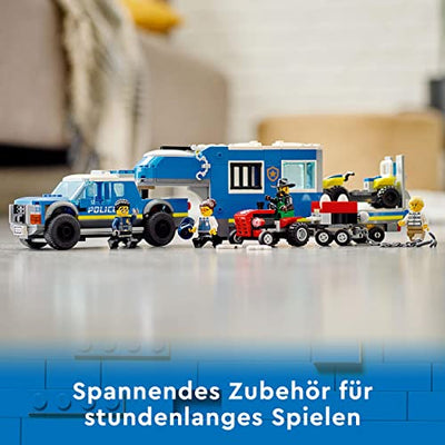 LEGO 60315 City Mobile Polizei-Einsatzzentrale Spielzeug mit Polizeiauto, Gefängnisanhänger, Drohne, Traktor und Minifiguren, Geschenkidee zu Weihnachten