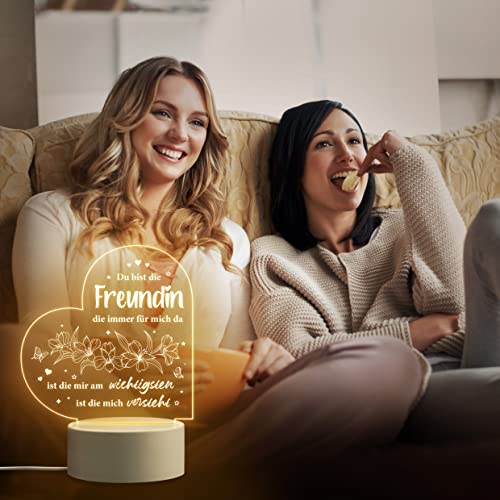 Geschenke für Freundin, Personalisierte Herzförmig Nachtlicht Beste Freundin Geschenke, Geschenk Freundin Geburtstag, Geburtstagsgeschenk für Freundin, Weihnachtsgeschenke für Freundin