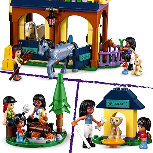 LEGO 41683 Friends Reiterhof im Wald, Pferdestall Spielzeug mit Pferden und Pony Figuren