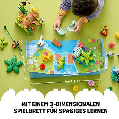 LEGO 10973 DUPLO Wilde Tiere Südamerikas Spielzeug-Set mit 7 Tierfiguren, Steine und Dschungel-Spielmatte, Lernspielzeug für Mädchen und Jungen ab 2 Jahre