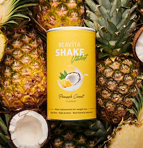 BEAVITA Vitalkost Diät-Shake Kokos-Ananas (572g) - Diät Shakes zum Abnehmen* - vitamin- und nährstoffreicher Mahlzeitersatz mit Eiweiss Protein Pulver - Protein Shake zum Abnehmen