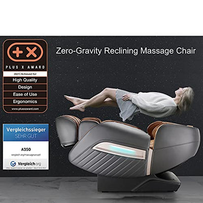 Massagesessel Zero-Gravity Liegesessel für Ganzkörpermassage, elektrischer Massagestuhl mit Wärmefunktion, bionischen Massagetechniken, USB, Bluetooth, Relaxsessel Für Zuhause und Büro