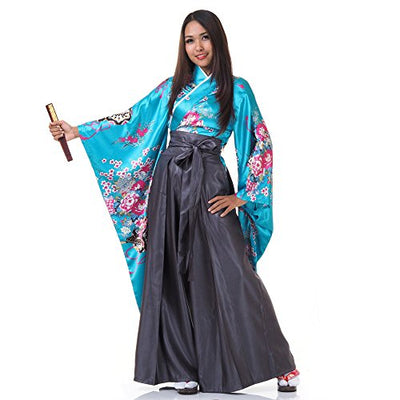 PRINCESS OF ASIA Hochwertiges Japan Damen Geisha Samurai Kriegerin Kimono Outfit Kostüm Hanfu Kleid Kanna aus Baumwolle & Satin