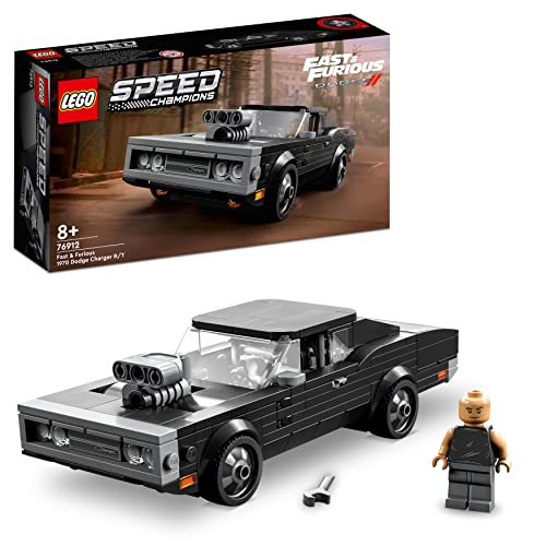 LEGO 76912 Speed Champions Fast & Furious 1970 Dodge Charger R/T, Spielzeug Auto-Modell zum Bauen für Kinder, Set mit Dominic Toretto Minifigur