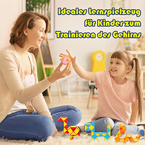 WEARXI Mitgebsel Kindergeburtstag, Geschenke zur Einschulung Junge 12er 24 Blöcke Magische Schlange, Schultüte Füllung Jungen Kleine Geschenke für Kinder Give Aways Kindergeburtstag, Fidget Toys