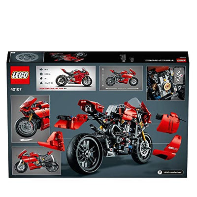 LEGO 42107 Technic Ducati Panigale V4 R Motorrad, Supermotorrad-Schaustück für Sammler, Set für Kinder und Erwachsene