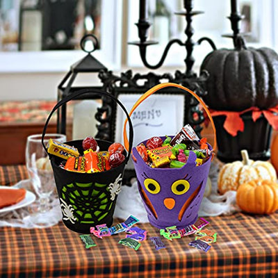 JOYIN 6 Packungen 16,5 cm Süßigkeiten-Filz-Eimer mit Griff für Süßigkeitentaschen, Halloween Party Favors, Halloween-Snacks, Halloween-Goodie-Tüten, Eimer-Dekoration, Süßigkeiten-Eimer