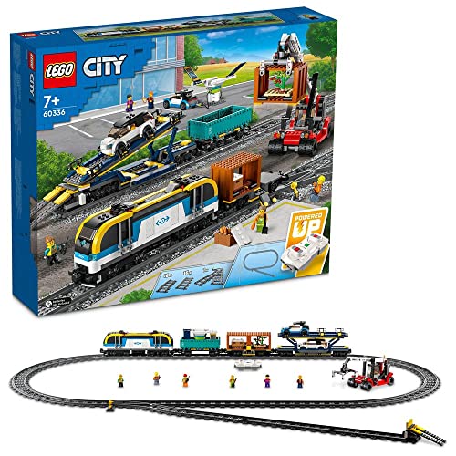 LEGO 60336 Güterzug - Premium-Spielzeugeisenbahn - City Freight Train - 1153 Teile - Powered Up Funktion .