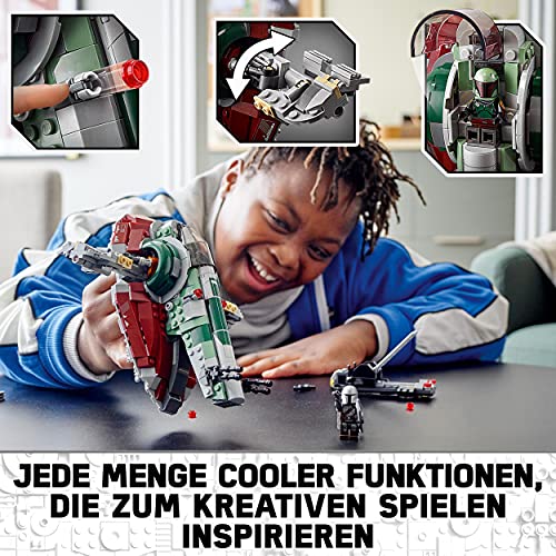 LEGO 75312 Star Wars Boba Fetts Starship™, Bauset für Kinder ab 9 Jahren, Mandalorian-Modell mit 2 Minifiguren