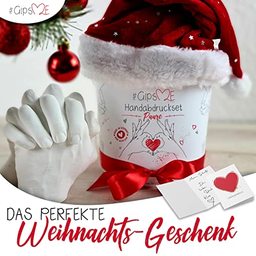 GipsME 3D Handabdruck Set für Paare - Gipsabdruckset - Partner und Pärchen Geschenke für Frauen und Erwachsene als Hochzeitstag, Jahrestag-Geschenk für Sie und Ihn, Weihnachtsgeschenke für Frauen