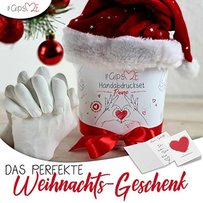 GipsME 3D Handabdruck Set für Paare - Gipsabdruckset - Partner und Pärchen Geschenke für Frauen und Erwachsene als Hochzeitstag, Jahrestag-Geschenk für Sie und Ihn, Weihnachtsgeschenke für Frauen