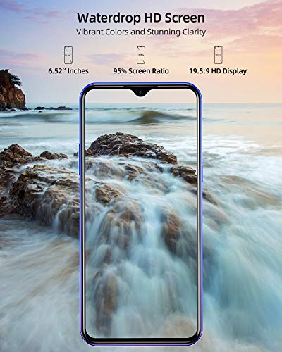 DOOGEE X95(T) Smartphone ohne Vertrag Günstig, 4G Handy ohne Vertrag Android 10 mit 13MP+5MP Kamera, 4350mAh Akuu 6,52 Zoll HD+ Display, 3GB+16GB(256 GB Erweiterbar) Dual SIM 2022 Handy Face ID - Blau