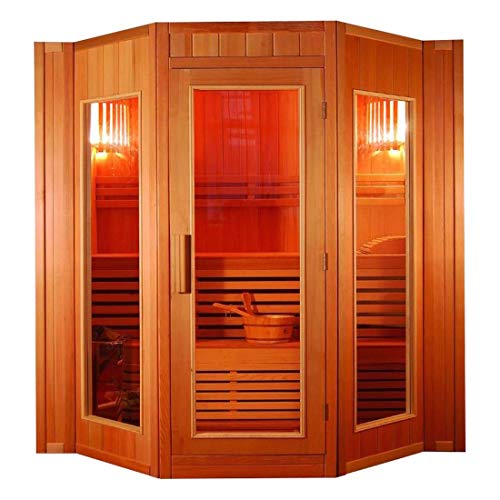 XXL Luxus Finnische Sauna SET Sauna inkl. Harvia Saunaofen 8kw Modell 2022 für 4 Pers.