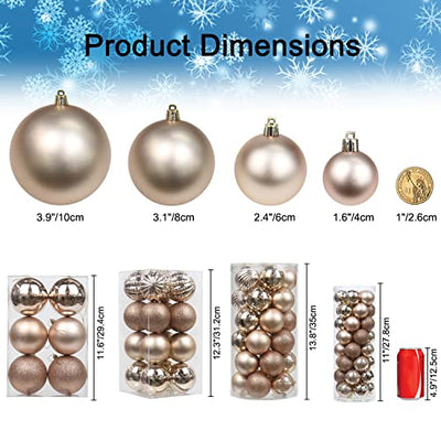 4CM Weihnachtsdeko Weihnachtskugeln, 40 Stücke Bruchsiche Christbaumkugeln Ornamente Weihnachtsbaumschmuck für Weihnachtsbaum Christbaumkugeln Weihnachtsdekoration Kugeln