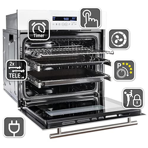 KKT KOLBE/Einbau-Backofen 60cm / 70L / 3,3kW / Grill/Umluft/Heißluft/Teleskopauszüge/Automatik-Timer / EB8015W