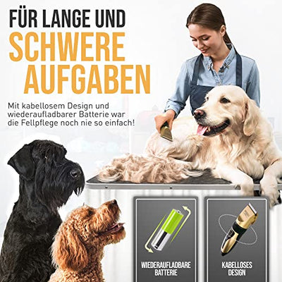 PetKing Leise Hundeschermaschine Schermaschine Hund Profi Tierhaarscheidemaschine für Hunde Haarschneidemaschine Katzen Haustier Elektrische Wiederaufladbare Schnurlosen Tierhaarschneider Dog Clippers