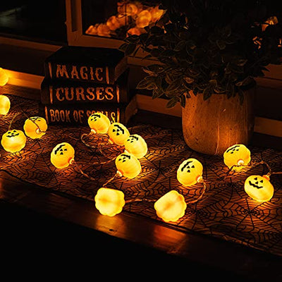 KPCB Halloween Deko Lichterkette, Halloween Kürbis Dekoration Lichterkette, Kürbis Lichterkette für Halloween, 5.4m 40 LEDs Kürbis Lichter USB-betrieben für Halloween Party Hause Garten