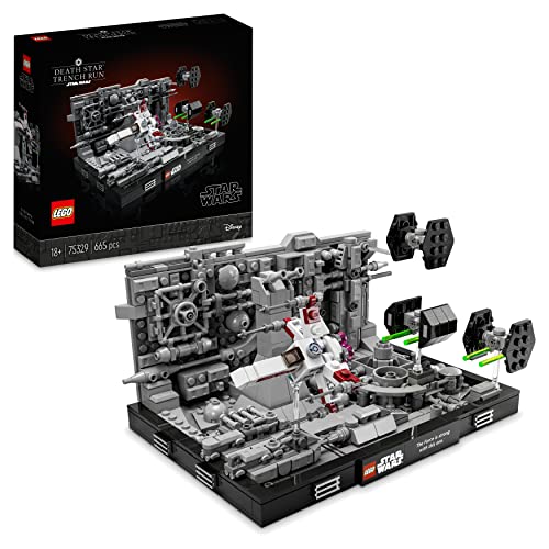 LEGO 75329 Star Wars Death Star Trench Run Diorama Set, baubares Modell für Erwachsene mit Luke Skywalkers X-Wing, Fanartikel, Deko, Geschenk