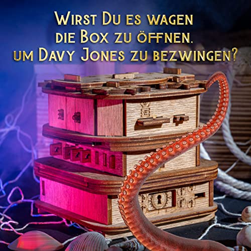 iDventure Cluebox - Davy Jones Locker - Escape Room Spiel - kniffeliges 3D Holzpuzzel Rätsel - einzigartige Knobelspiele - Escape Box Spiele Für Erwachsene und Rätselbox für Kinder