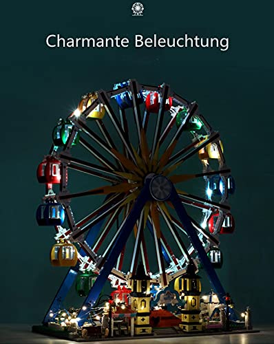 Achko Riesenrad Bausteine Modell, Mould King 11006, Fernbedienung Groß Ferris Wheel mit Licht und Musik, Riesenrad Kompatibel mit Lego Creator - 3836 Teile