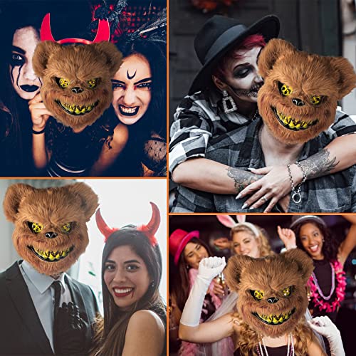 UNOLIGA Halloween Maske Horror Bärenmaske, Gruselige Halloween Maske für Erwachsene Kinder, Lustige Maske für Halloween Kostüm Karnevalsparty Cosplay Maskerade, Blutige Bären Maske