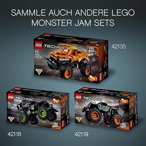 LEGO 42134 Technic Monster Jam Megalodon, Spielzeugauto für Jungen und Mädchen ab 7 Jahren, Hai-Monster Truck zum Zurückziehen, Kinderspielzeug