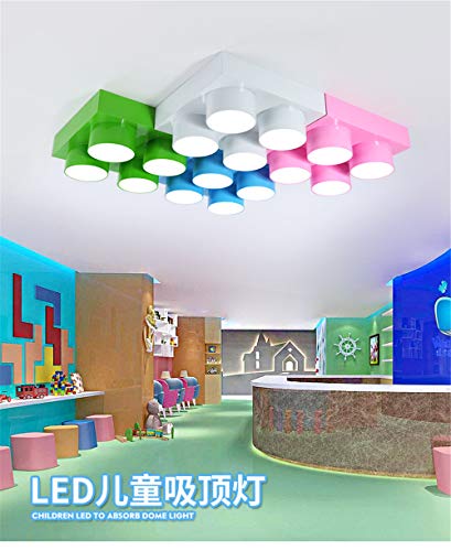 Persönlichkeit Kreative LEGO Ziegel LED Acryl Schlafzimmer Dekorieren Deckenleuchten, Perfekte Familie Kinder Weihnachtsgeschenke, Grün-80 * 40 * 9 cm