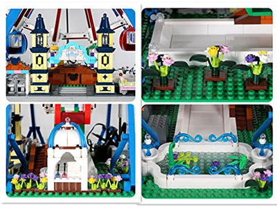 Achko Riesenrad Bausteine Modell, Mould King 11006, Fernbedienung Groß Ferris Wheel mit Licht und Musik, Riesenrad Kompatibel mit Lego Creator - 3836 Teile